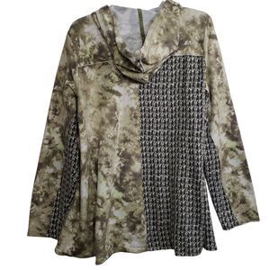 Unique Logo Lounge Woman's Full Zip Multi Patterned Hoodie, Size XL